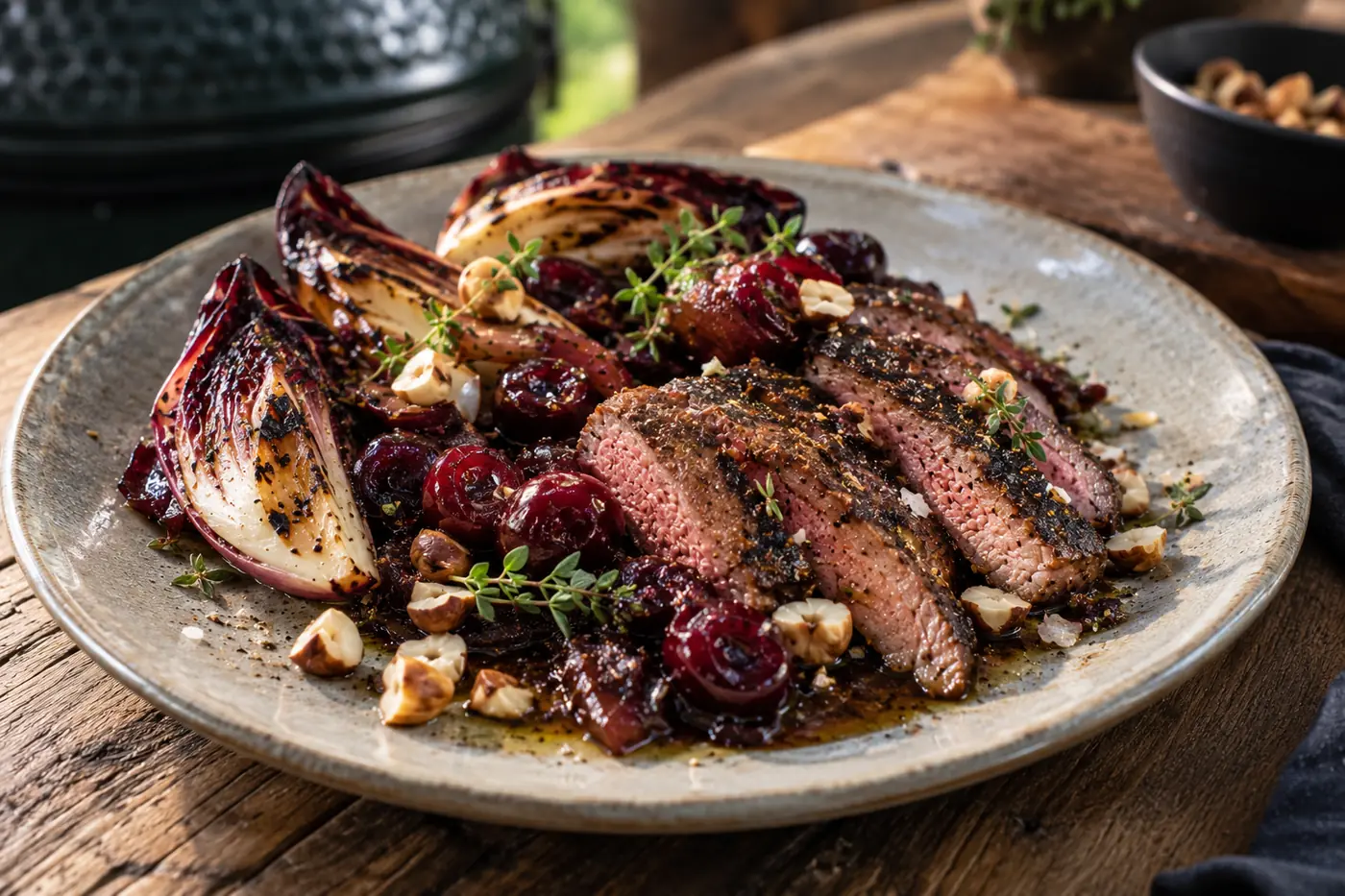presa-vom-schwein-kaffee-kakao-kirsche-radicchio-big-green-egg