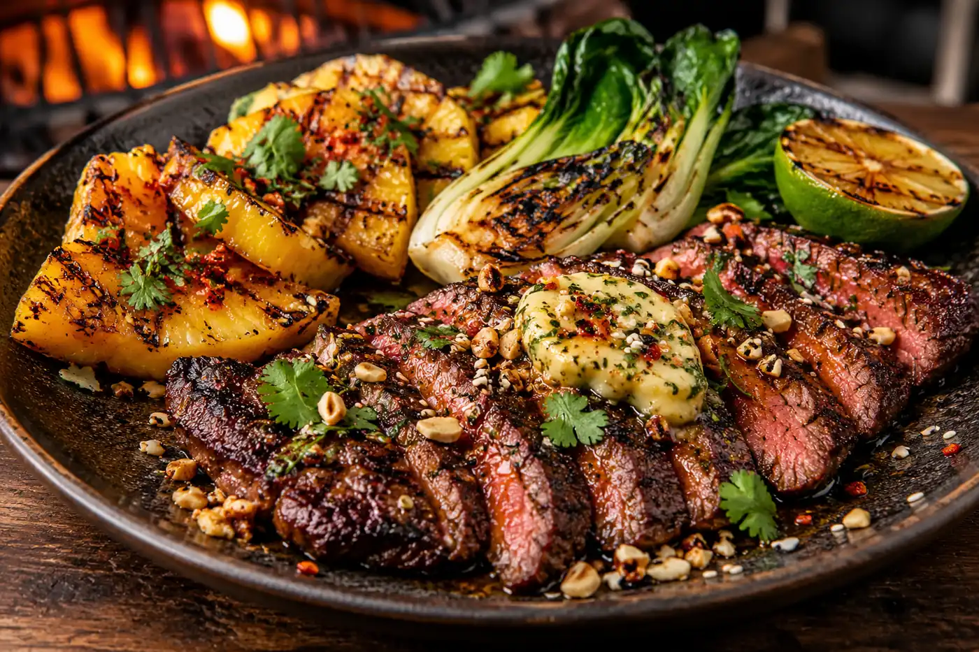 skirtsteak-vom-grill-gegrillte-ananas-pak-choi